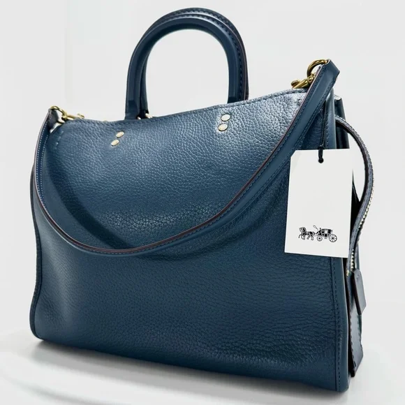 COACH 1941 Dark Denim Rogue 31 In Relaxed Smooth Pebbled Leather - Picture 3 of 13